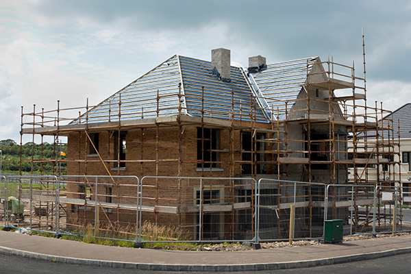 An image of a house being built
