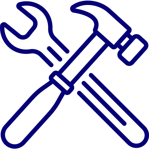 An icon depicting a hammer and wrench